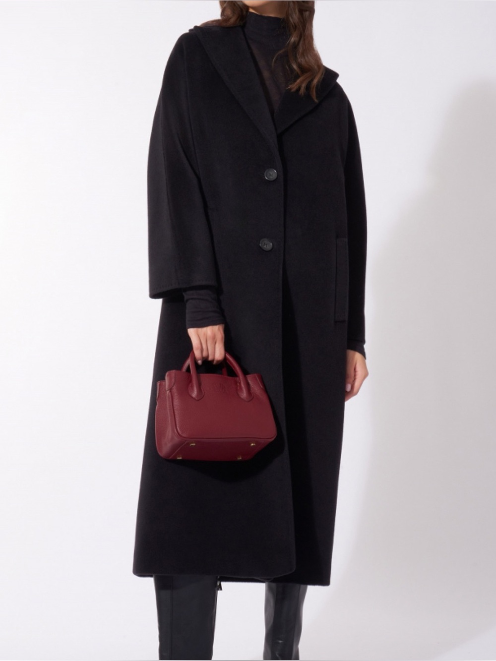 Cinza Rocca Oversized Wool Maxi Coat